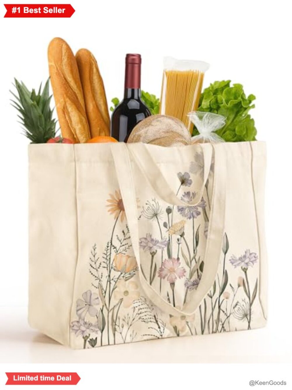 Extra Large Canvas Grocery Tote Bag Heavy Duty Reusable Shopping Bag